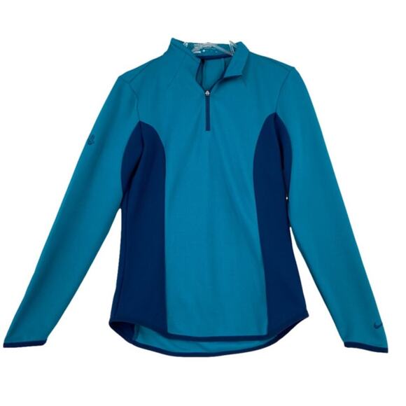 Nike Tops - Nike Golf Quarter Zip Pullover Shirt Size S Teal Blue Dri-Fit Tour Performance